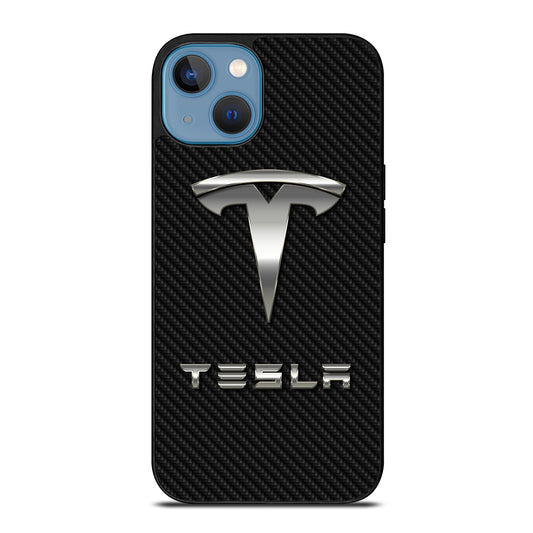 TESLA CARBON LOGO iPhone 13 Case Cover