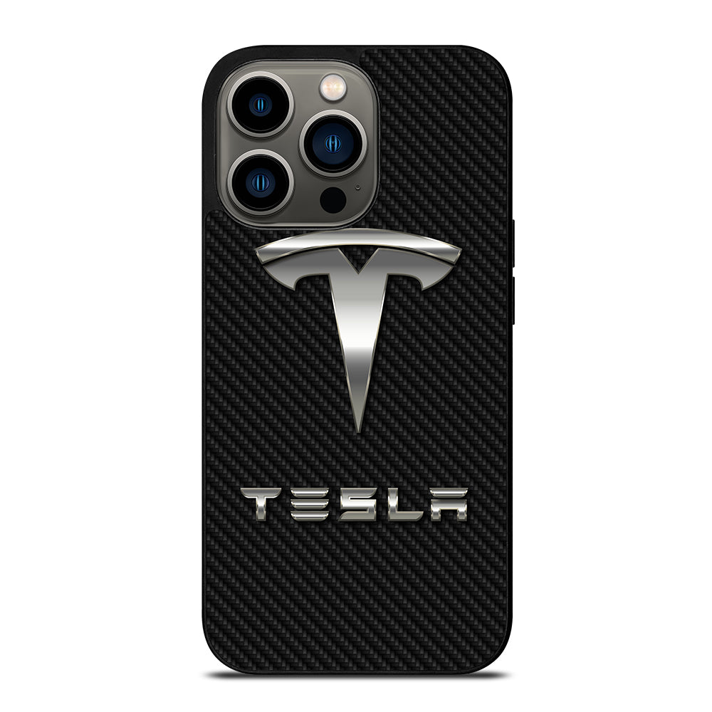 TESLA CARBON LOGO iPhone 13 Pro Case Cover