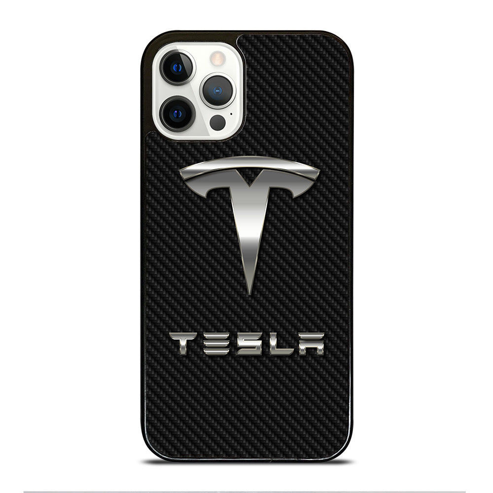 TESLA CARBON LOGO iPhone 12 Pro Max Case Cover
