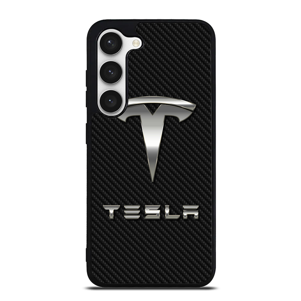 TESLA CARBON LOGO Samsung Galaxy S23 Case Cover