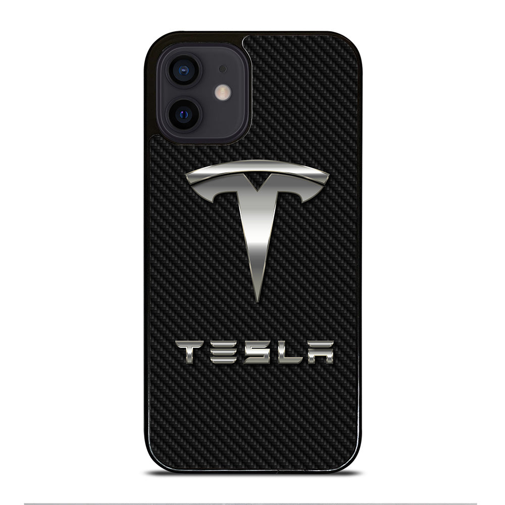 TESLA CARBON LOGO iPhone 12 Mini Case Cover