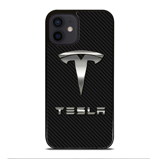 TESLA CARBON LOGO iPhone 12 Mini Case Cover