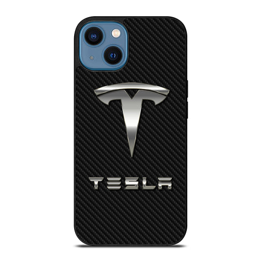 TESLA CARBON LOGO iPhone 14 Case Cover