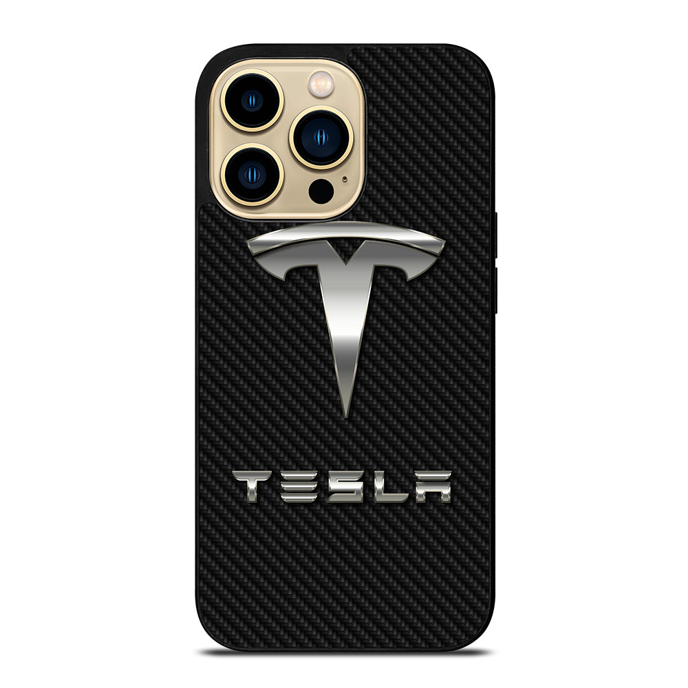 TESLA CARBON LOGO iPhone 14 Pro Max Case Cover