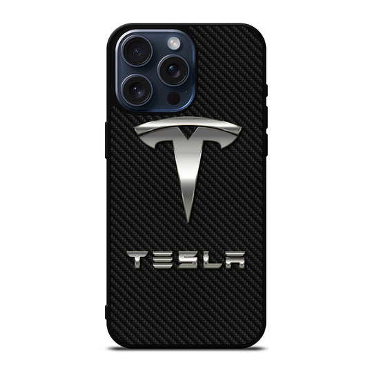 TESLA CARBON LOGO iPhone 15 Pro Max Case Cover