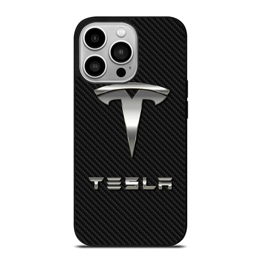 TESLA CARBON LOGO iPhone 14 Pro Case Cover