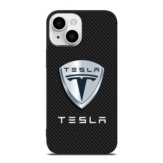 TESLA LOGO CARBON iPhone 13 Mini Case Cover