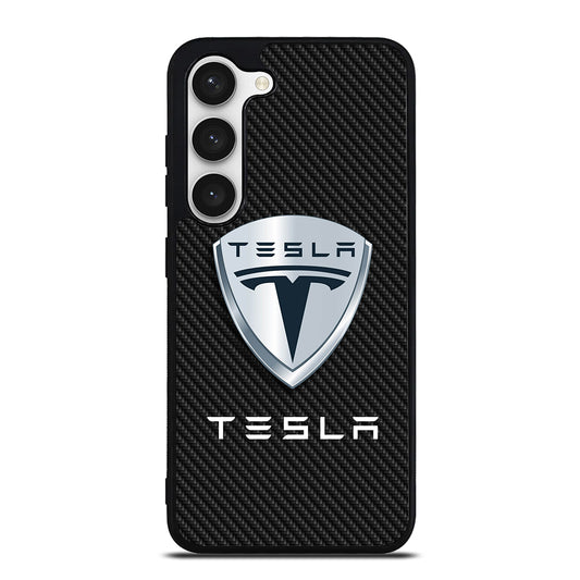 TESLA LOGO CARBON Samsung Galaxy S23 Case Cover