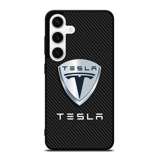 TESLA LOGO CARBON Samsung Galaxy S24 Case Cover