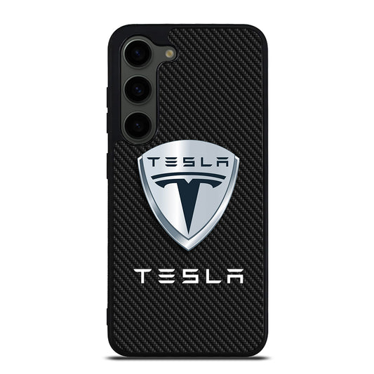 TESLA LOGO CARBON Samsung Galaxy S23 Plus Case Cover