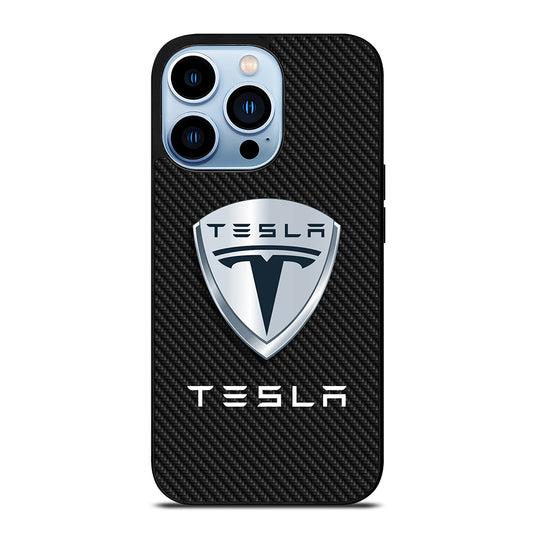 TESLA LOGO CARBON iPhone 13 Pro Max Case Cover