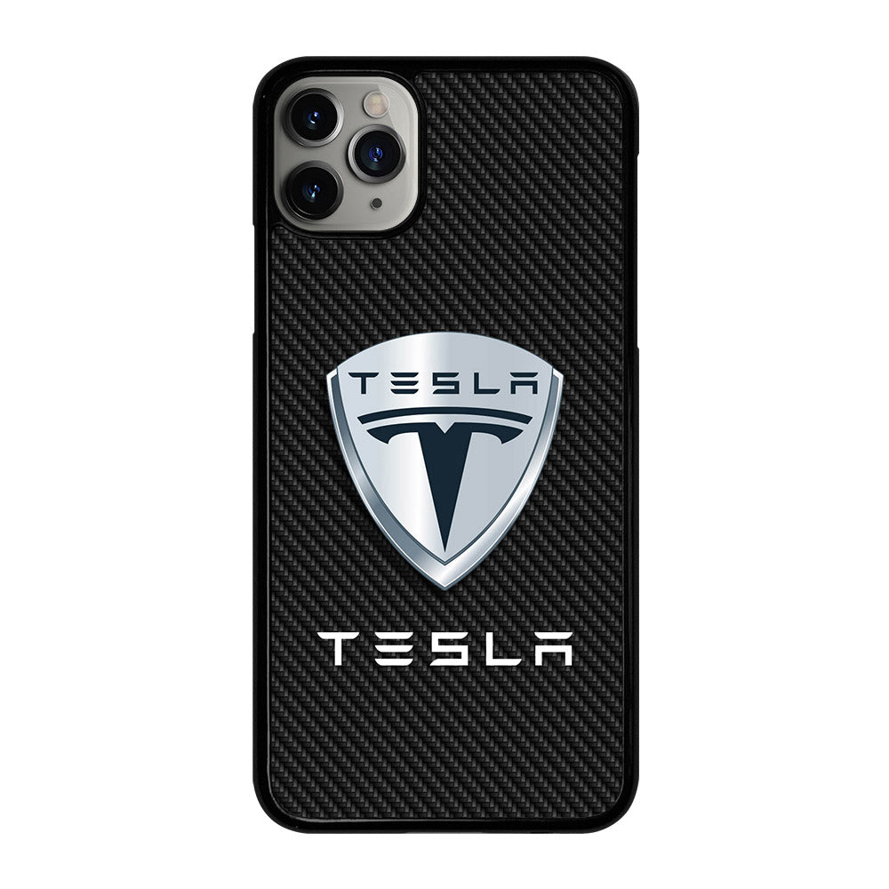 TESLA LOGO CARBON iPhone 11 Pro Max Case Cover