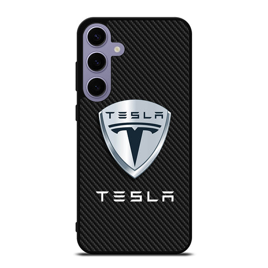 TESLA LOGO CARBON Samsung Galaxy S24 Plus Case Cover