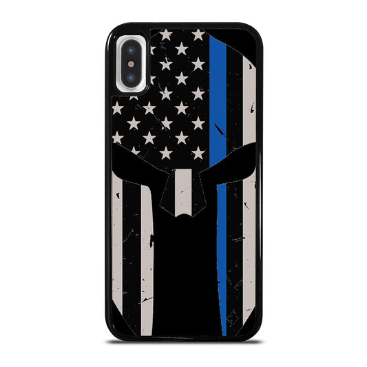 THIN BLUE LINE PUNISHER SKULL 1 iPhone X / XS Case Cover