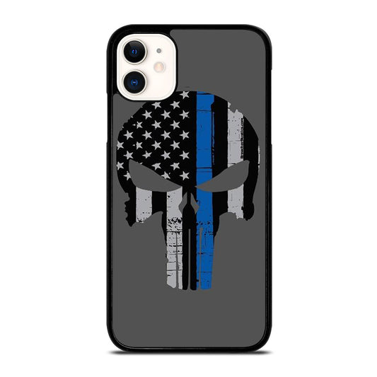 THIN BLUE LINE PUNISHER SKULL 2 iPhone 11 Case Cover