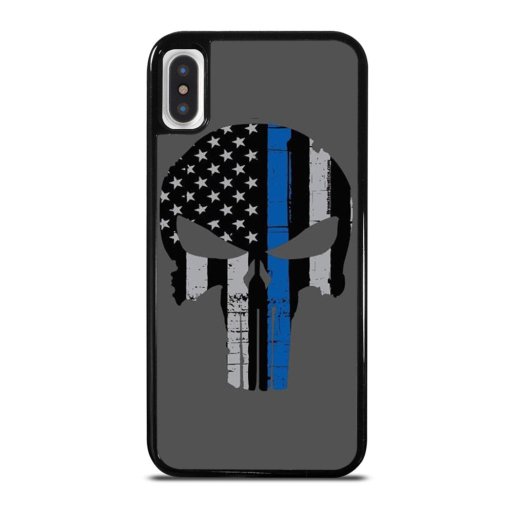 THIN BLUE LINE PUNISHER SKULL 2 iPhone X / XS Case Cover