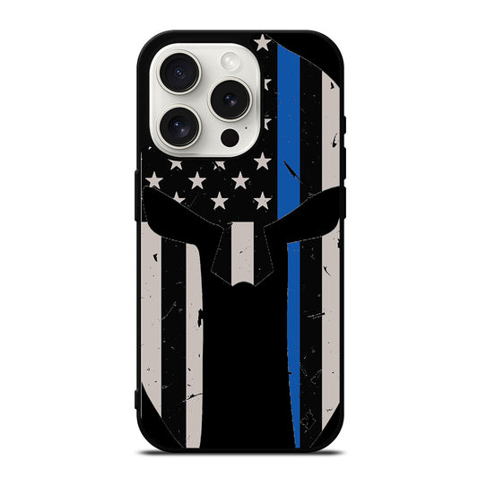 THIN BLUE LINE PUNISHER SKULL 1 iPhone 15 Pro Case Cover