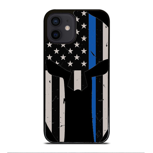 THIN BLUE LINE PUNISHER SKULL 1 iPhone 12 Mini Case Cover