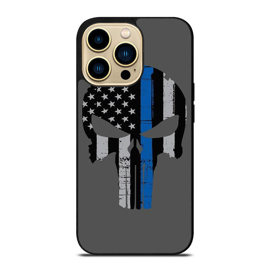 THIN BLUE LINE PUNISHER SKULL 2 iPhone 14 Pro Max Case Cover