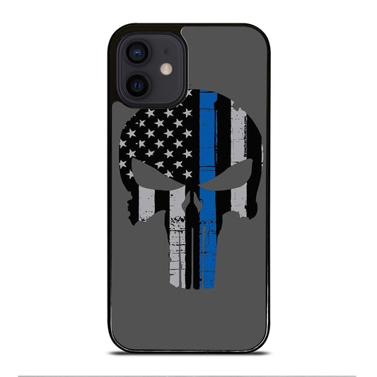 THIN BLUE LINE PUNISHER SKULL 2 iPhone 12 Mini Case Cover