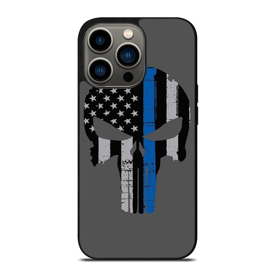 THIN BLUE LINE PUNISHER SKULL 2 iPhone 13 Pro Case Cover