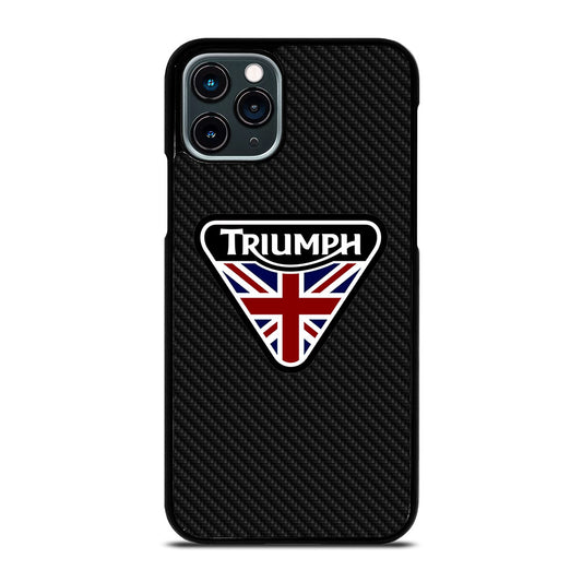 TRIUMPH MOTORCYCLE LOGO CARBON iPhone 11 Pro Case Cover