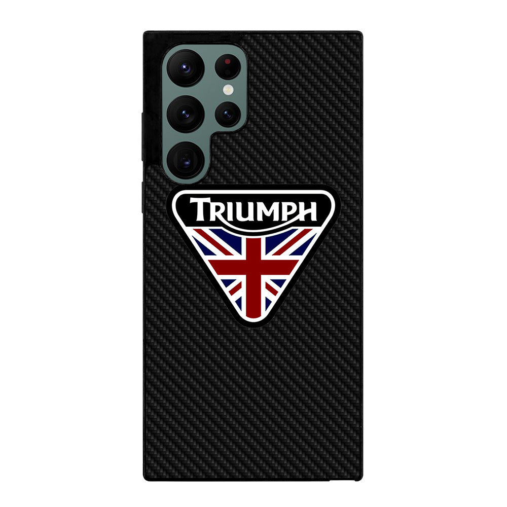 TRIUMPH MOTORCYCLE LOGO CARBON Samsung Galaxy S22 Ultra Case Cover