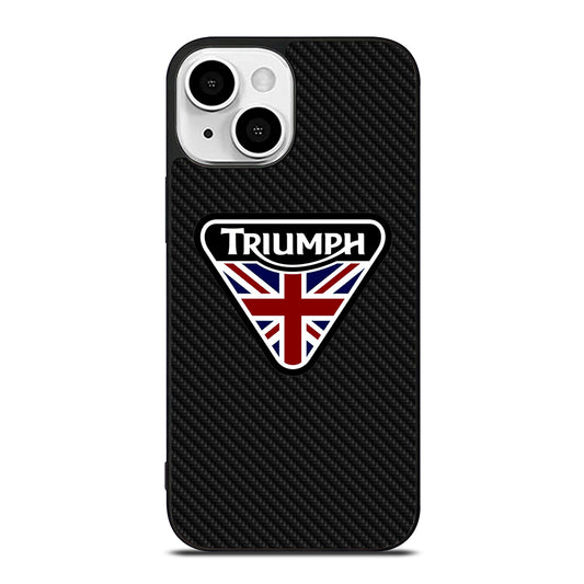 TRIUMPH MOTORCYCLE LOGO CARBON iPhone 13 Mini Case Cover