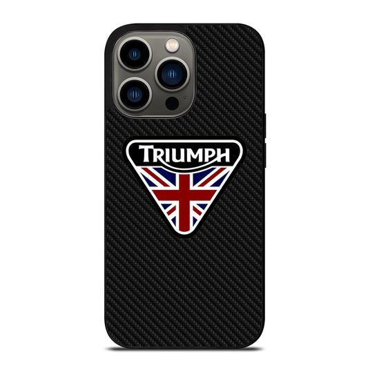 TRIUMPH MOTORCYCLE LOGO CARBON iPhone 13 Pro Case Cover