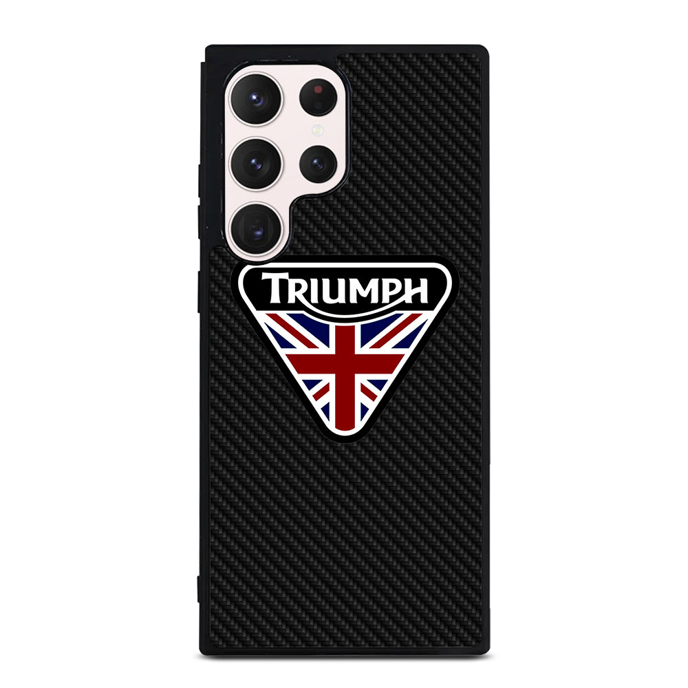 TRIUMPH MOTORCYCLE LOGO CARBON Samsung Galaxy S23 Ultra Case Cover
