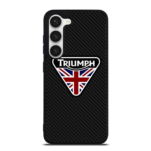 TRIUMPH MOTORCYCLE LOGO CARBON Samsung Galaxy S23 Case Cover