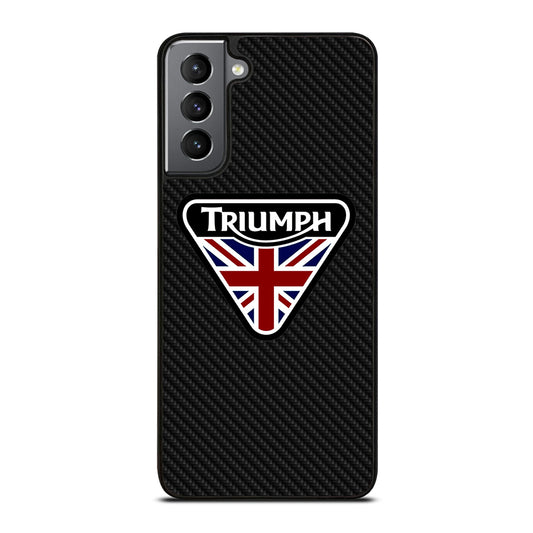TRIUMPH MOTORCYCLE LOGO CARBON Samsung Galaxy S21 Plus Case Cover