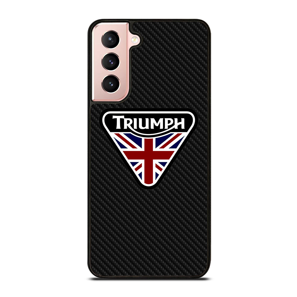 TRIUMPH MOTORCYCLE LOGO CARBON Samsung Galaxy S21 Case Cover