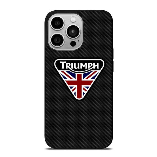 TRIUMPH MOTORCYCLE LOGO CARBON iPhone 14 Pro Case Cover