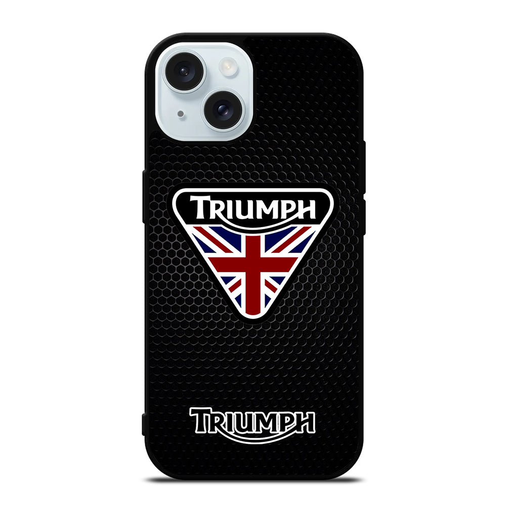 TRIUMPH MOTORCYCLE METAL LOGO iPhone 15 Case Cover