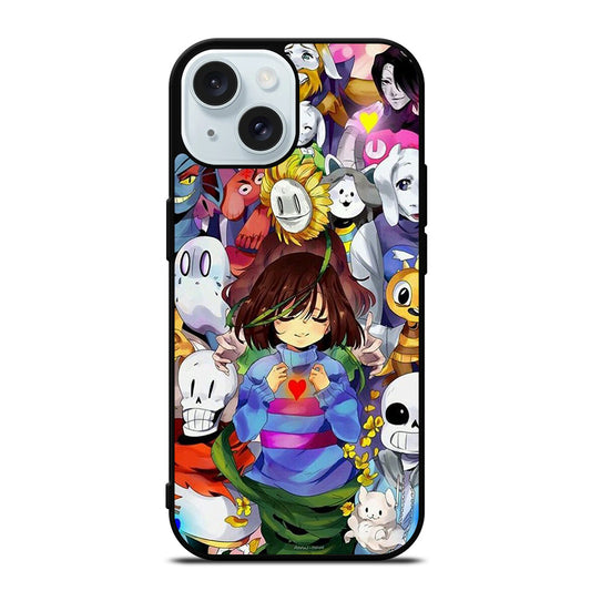 UNDERTALE ALL CHARACTER CARTOON 3 iPhone 15 Case Cover