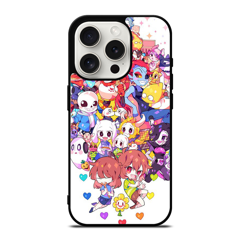 UNDERTALE ALL CHARACTER CARTOON iPhone 15 Pro Case Cover