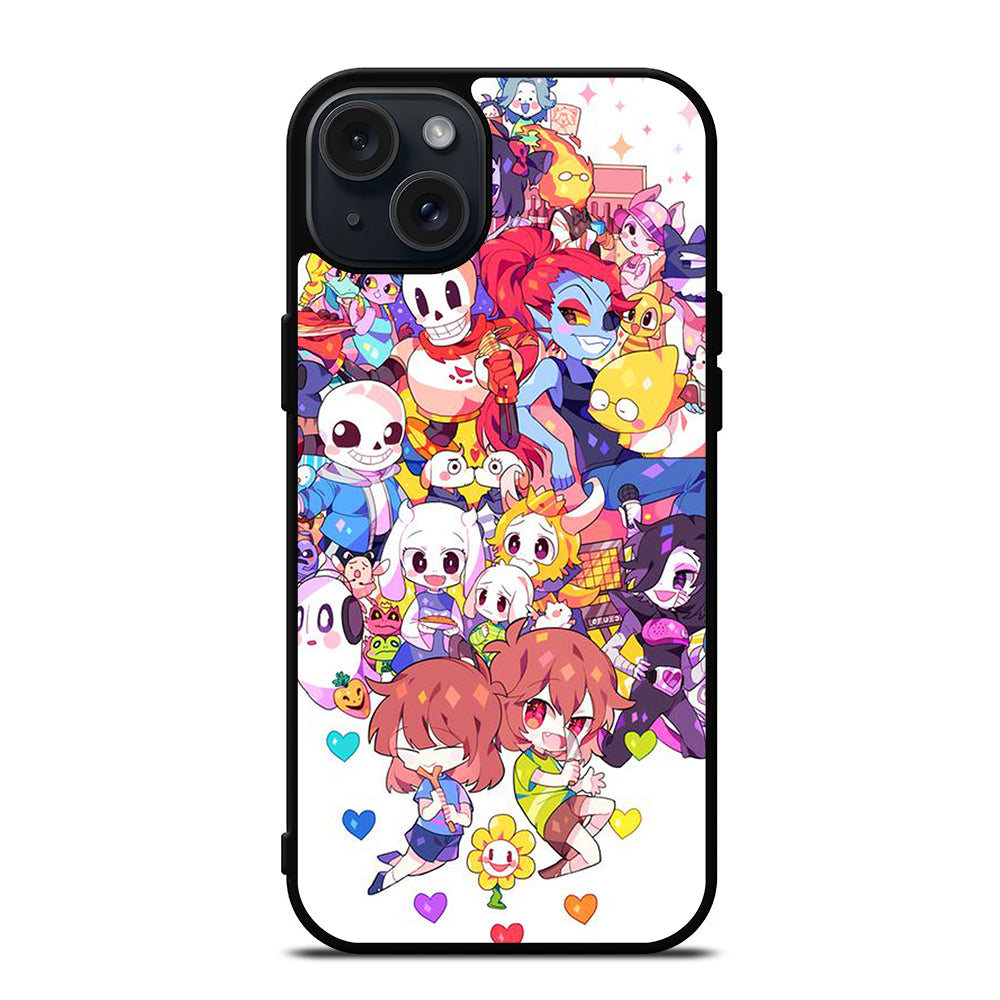 UNDERTALE ALL CHARACTER CARTOON iPhone 15 Plus Case Cover