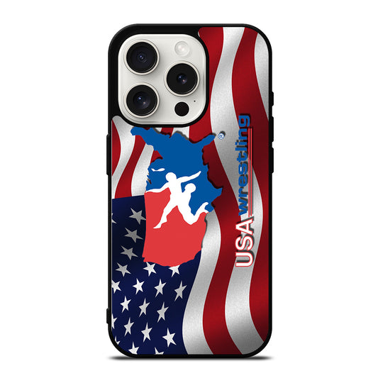 USA WRESTLING FLAG LOGO iPhone 15 Pro Case Cover