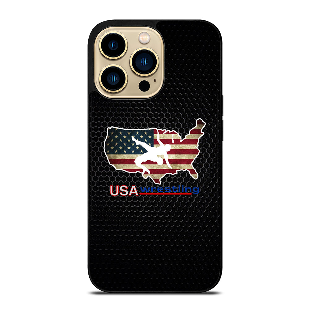 USA WRESTLING METAL LOGO iPhone 14 Pro Max Case Cover