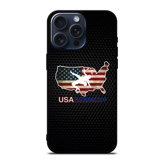 USA WRESTLING METAL LOGO iPhone 15 Pro Max Case Cover