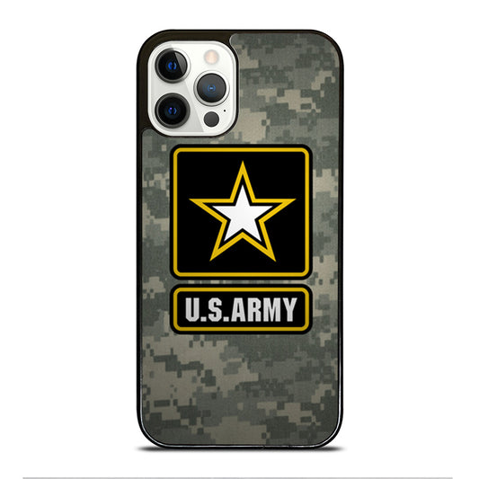 US ARMY USA MILITARY LOGO CAMO iPhone 12 Pro Case Cover