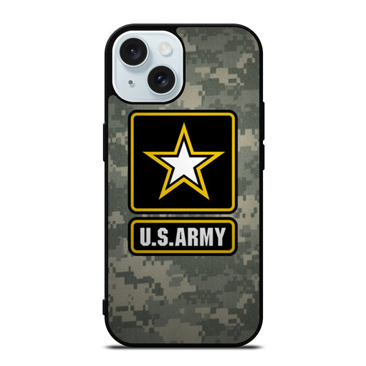 US ARMY USA MILITARY LOGO CAMO iPhone 15 Case Cover