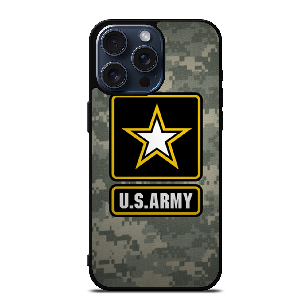 US ARMY USA MILITARY LOGO CAMO iPhone 15 Pro Max Case Cover