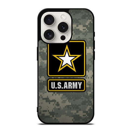 US ARMY USA MILITARY LOGO CAMO iPhone 15 Pro Case Cover
