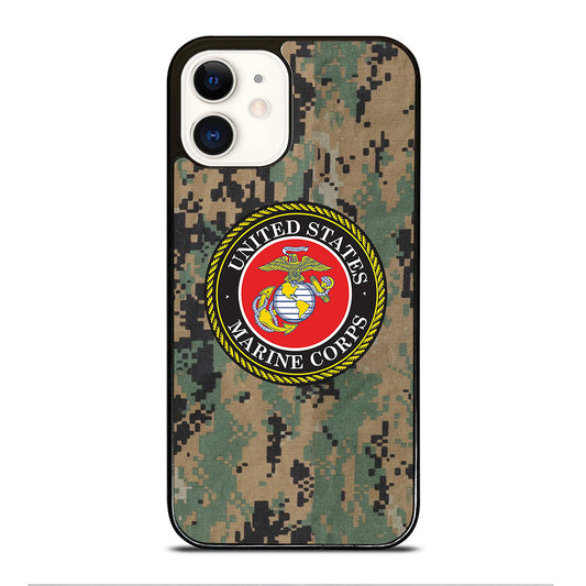 US MARINE CORPS USMC CAMO LOGO iPhone 12 Case Cover