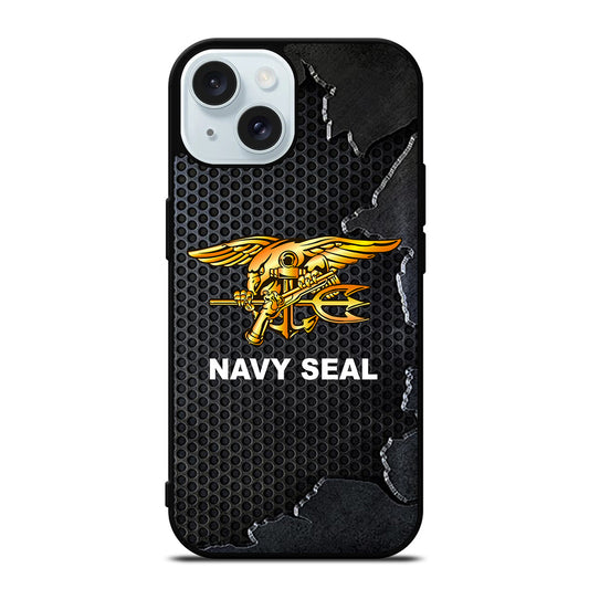 US NAVY SEAL LOGO METAL iPhone 15 Case Cover