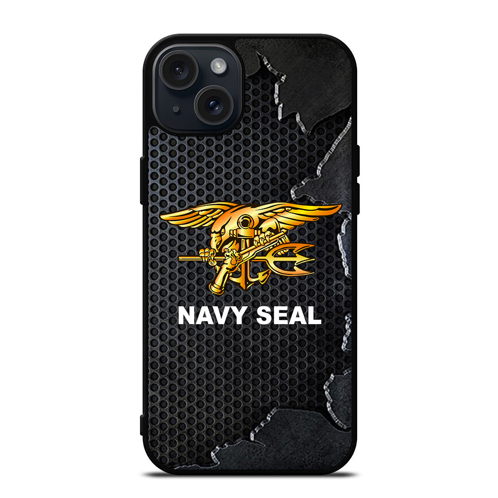 US NAVY SEAL LOGO METAL iPhone 15 Plus Case Cover