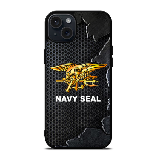 US NAVY SEAL LOGO METAL iPhone 15 Plus Case Cover