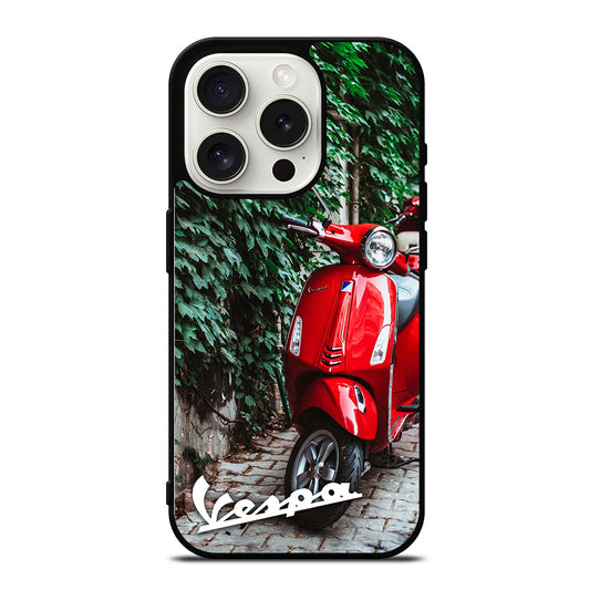 VESPA PIAGGIO RED MOTORCYCLE iPhone 15 Pro Case Cover